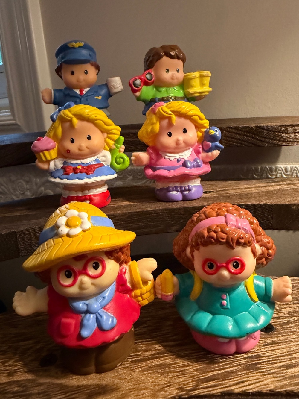 Mattel Fisher Price VTG Little People Chunkies LOT of 6 Rare